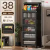 Armario de almacenamiento plegable sin instalación para uso doméstico, armario de almacenamiento multicapa estilo vintage para dormitorio, cocina, casa de alquiler, estante de pared
