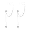 Pendientes de Cadena con Borlas y Incrustaciones de Diamantes Estilo Ins Nuevo Estilo Transfronterizos, Pendientes de Moda Personalizados de Venta Caliente Europeos y Americanos para Mujeres
