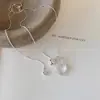 Colar Pingente Coração Dopamina Estilo Igual de Blogueira Coreana Corrente de Clavícula Ajustável Puxável Feminina Acessórios