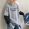 Roupa Íntima Masculina de Lã Patchwork Estilosa Outono Inverno 2026 Nova Média Grande Infantil Quente Gola Redonda Top Tendência