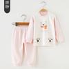Ropa Interior de Bebé Algodón Puro Ropa de Otoño Pantalones Largos Bebé Hombre y Mujer Cárdigan Base Traje Cálido Algodón Cómodo Casual Ropa para el Hogar