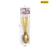 Amazon Transfronterizo Shangchao 6 Piezas Vajilla de Acero Inoxidable Cuchillo y Tenedor Cuchara Hotel Cuchillo y Tenedor para Steak Occidental Traje de 24 Piezas