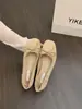 Bailarinas de Gamuza con Tacón Oculto Estilo Francés para Mujer, Nuevos Zapatos Rojos de Noche con Lazo para Primavera y Otoño 2026