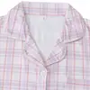 Conjunto de Pijama Cardigan Rosa de Seda Leite Transfronteiriço Europeu e Americano para Mulheres, Shorts de Manga Curta, Roupa de Casa Confortável e Respirável Conjunto Casual