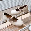 Sapatos Femininos Estilo Coreano Novo para Primavera e Outono, para o Trabalho, Bico Quadrado, Estilo Fada, Mary Jane, Elegante Francês, Salto Grosso