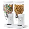 Dispensador de cereales de doble cañón, barril para avena, tanque de alimentos, dispensador de avena de tres barriles, dispensador de avena de uso diario en la cocina, separación