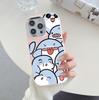 Funda de Teléfono Cartoon Tiburón Azul Gordito 15Pro Galvanizada Max Adecuada para Apple 12 Anti-Caídas 13 Protección de TPU
