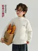 Ropa Infantil Suéter de Cuello Alto Medio para Niños 2026 Otoño e Invierno Nuevo Estilo Niños Grandes Suéter de Punto Cálido Ropa de Invierno para Niños Tendencia