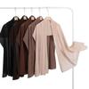 Falda con Sentido del Diseño Fruncida Arrugada Color Sólido Bufanda Larga de Gasa Bufanda Plegada Monocromática Bufanda Hijab Chal Mujer