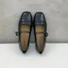 Sapatos Rasos Quadrados de Uma Tira 2026 Estilo Novo Primavera e Outono Sola Macia Patchwork Boca Rasa Salto Escondido Sapatos Mary Jane para Mulheres