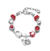2025 Panjia Novo Gato Kt Vermelho Coração Asas Olho de Gato Grande Estrela Pingente de Vidro Pulseira com Contas