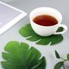 Etiquetado Transfronterizo Dropshipping Eva Mantel Individual Posavasos Ecológico Hoja de Tortuga Simulada Decoración de Fiesta Verde Tropical Planta Artificial