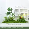 Planta de musgo artificial combinación de macetero para flores decoración de partición micro paisajismo planta verde biónica paisajismo interior bonsái