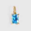 Chihang Jewelry Colgante Cuadrado Geométrico de Acero Inoxidable con Circonita Chapado en Oro Accesorios de Colgante Piedra de Nacimiento de Diciembre