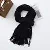 Lenço de Algodão Feminino Outono e Inverno Novo Cor Pura Lã Cashmere Lenço Estilo Coreano Atmosfera Lenço Vermelho Grande Atacado