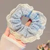 2025 Estilo Coreano Verano Moda Scrunchie Encaje Goma para el Cabello para Mujeres Estilo Ins Diadema con Lazo Modelo Nuevo