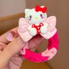 Sanrio colorido tejido otoño e invierno cuerda para el cabello para niños caricatura lindo diadema elástica duradera de alta elasticidad