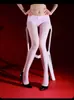 Novas Meias Cintura Alta Sem Costura Brilhantes Meia-Calça Sedosa 912 Levanta Bumbum Abertura na Virilha Tamanho Grande Meias de Óleo de Cavalo Seda Preta