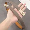 Cinturón Fino de Cuero Genuino H Kelly para Mujer con Hebilla, Decoración de Verano para Abrigo Kelly, Cinturón Versátil para Combinar con Faldas