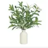 Rama de olivo artificial flor artificial planta en maceta, planta verde de rama alta rama decorativa para sala de estar del hogar, adorno de arreglo floral para jarrón, planta verde