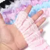 Poliéster Encaje Plisado Gasa Doble Capa Cinta de Encaje DIY Pinza para el Cabello Vestido de Muñeca Zapatos Sombreros Falda Ropa Accesorios