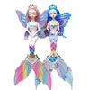 Princesa Sirena con Alas Extraíbles, Muñeca Barbie que se Ilumina, Muñeca que se Ilumina, Regalo para Niña, Juguete para Niños
