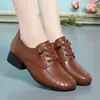 Zapatos Slip-On, Nuevo Estilo de Primavera, Estilo Británico, Elegantes e Intelectuales, Zapatos de Cuero para Mujer con Tacón Grueso, Color Sólido, Zapatos de Mujer de Suela Blanda