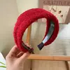 Novo Aro de Cabelo de Pelúcia Espesso Confortável Outono e Inverno Faixa Larga para Cabeça Feminina Tampa para Prender Cabelo na Parte Superior da Cabeça Costura de Cabelo Acessórios de Cabelo