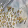Adesivos Metálicos para Nail Art, Adesivos de Unha Estilo Exquisito Popular, Material de Joia de Lírio Dourado de Alta Qualidade, Acessórios de Unha Usáveis