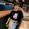Verano Nuevo Estilo Niños Algodón Puro Manga Corta Niñas Estampado Estilo Coreano Holgado Manga Corta Top para Niños Mayores Camiseta Moderno