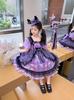 Vestido Corto de Mangas Cortas con Falda de Kuromi para Niñas Verano Niños Vestido de Princesa Lolita Cumpleaños Sanrio Cos