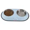 Comedero para perros, tazón para comida de perro, tazón doble de acero inoxidable para comida y agua de perro, comedero para perros antiderrames, tazón para gatos, tazón doble para mascotas