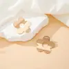 1 Par de Exquisitos Pendientes Pequeños de Flor, Material de Aleación, Superficie Brillante, Adecuados para el Uso Diario y para Ir al Trabajo, Diseño Versátil de Borla, Modelo Nuevo, Venta Caliente