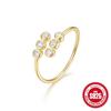 Anel Aberto de Prata Esterlina S925 com Círculo Embutido de Diamante Estilo Coreano Nicho Fresco Estilo Ins Joia Versátil Anel para Dedo Indicador
