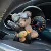 Urso de pelúcia criativo boneco de desenho animado decoração de limpador de para-brisa de carro pisca-alerta do carro enfeites de carro