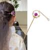 Lírio do vale franja strass rabo de peixe grampo de uma palavra bola redonda coque liga haste de cabelo novo estilo chinês garfo de cabelo feminino
