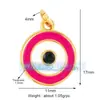 L45 Accesorios para joyería DIY cobre puro chapado en oro plateado recubierto de oro estilo europeo y americano Ojo del Diablo colgante multicolor
