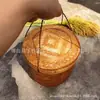 Cesta de Mão Tecida em Bambu para Chá, Bolos Lunares e Doces de Gema de Ovo, Caixa de Presente para Embalagem de Bolo Lunar do Festival do Meio Outono com Tampa