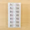 Caja de distribución de medicamentos para llevar con tapa abierta de 14 compartimentos, chino e inglés, para viajes de negocios, con caja de medicamentos semanal en braille, caja de medicamentos portátil