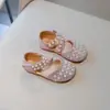 Zapatos de Cuero para Niñas Zapatos de Cristal para Niños Primavera/Verano 2025 Nuevo Estilo Zapatos de Princesa para Niña Zapatos de Baile de Moda con Diamantes de Imitación Brillantes