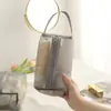 Bolsa de cosméticos portátil de malla para mujer, bolsa de viaje transparente para lavado, productos para el cuidado de la piel, lápiz labial, sombra de ojos, brocha, bolsa de almacenamiento de gran capacidad
