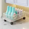 Estante de almacenamiento para baño, cesto para ropa sucia debajo del gabinete, organizador para lavabo de inodoro, almacenamiento de detergente para ropa, carrito pequeño móvil