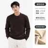 Camiseta de cuello redondo estilo Old Money, suéter de punto, top para hombre, jersey de manga larga para otoño e invierno, suéter casual y versátil, polo