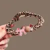 Presilha de Cabelo Nuvem Estampa Leopardo Estilo Coreano para Cachorro Pequeno, Grande Sensação de Alto Padrão, Presilha Tubarão para Coque na Parte de Trás da Cabeça, Acessório de Cabelo Versátil