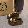 Pantuflas peludas para mujer, cálidas y acogedoras, diseño de dibujos animados, suela gruesa, estilo nuevo, para poner y quitar fácilmente, forradas de algodón, temática de gato, lindas para otoño e invierno, 2026