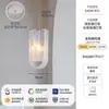 Candelabro de vidrio esmerilado, lámpara de entrada de pasillo de lujo francés, lámpara de mesita de noche italiana color crema para dormitorio, lámpara pequeña para al lado del sofá