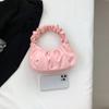 Bolsa plissada estilo ocidental simples de cor sólida 2023 início do outono nova bolsa de ombro axila combinando bolsa da moda