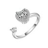 Anillo giratorio caliente transfronterizo de Amazon, apertura ajustable, antiansiedad, descompresión, circón, anillo de amor para mujeres, Europa y América