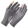 Guantes de Seda de Hielo para Mujer, Protección Solar de Verano, Guantes de Dos Dedos para Conducir, Delgados y Transpirables, Adecuados para Ciclismo y Patinetes Eléctricos, Guantes de Dedos Completos con Pantalla Táctil