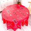 Mantel desechable engrosado para uso doméstico, forma cuadrada, impermeable y resistente al aceite, con un diseño festivo de Año Nuevo que presenta el carácter para "fortuna", hecho de plástico
